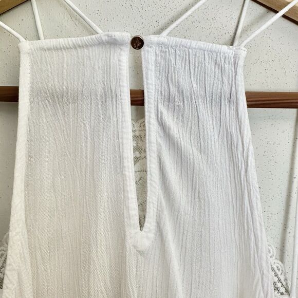 Abercrombie & Fitch White Lace Crinkle summer loose tank top shirt S‎ - Picture 10 of 13